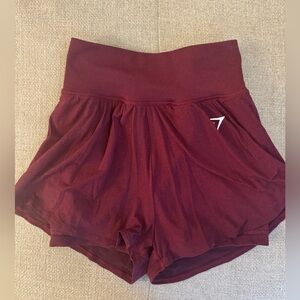 Gymshark Maroon High-Rise Athletic Shorts